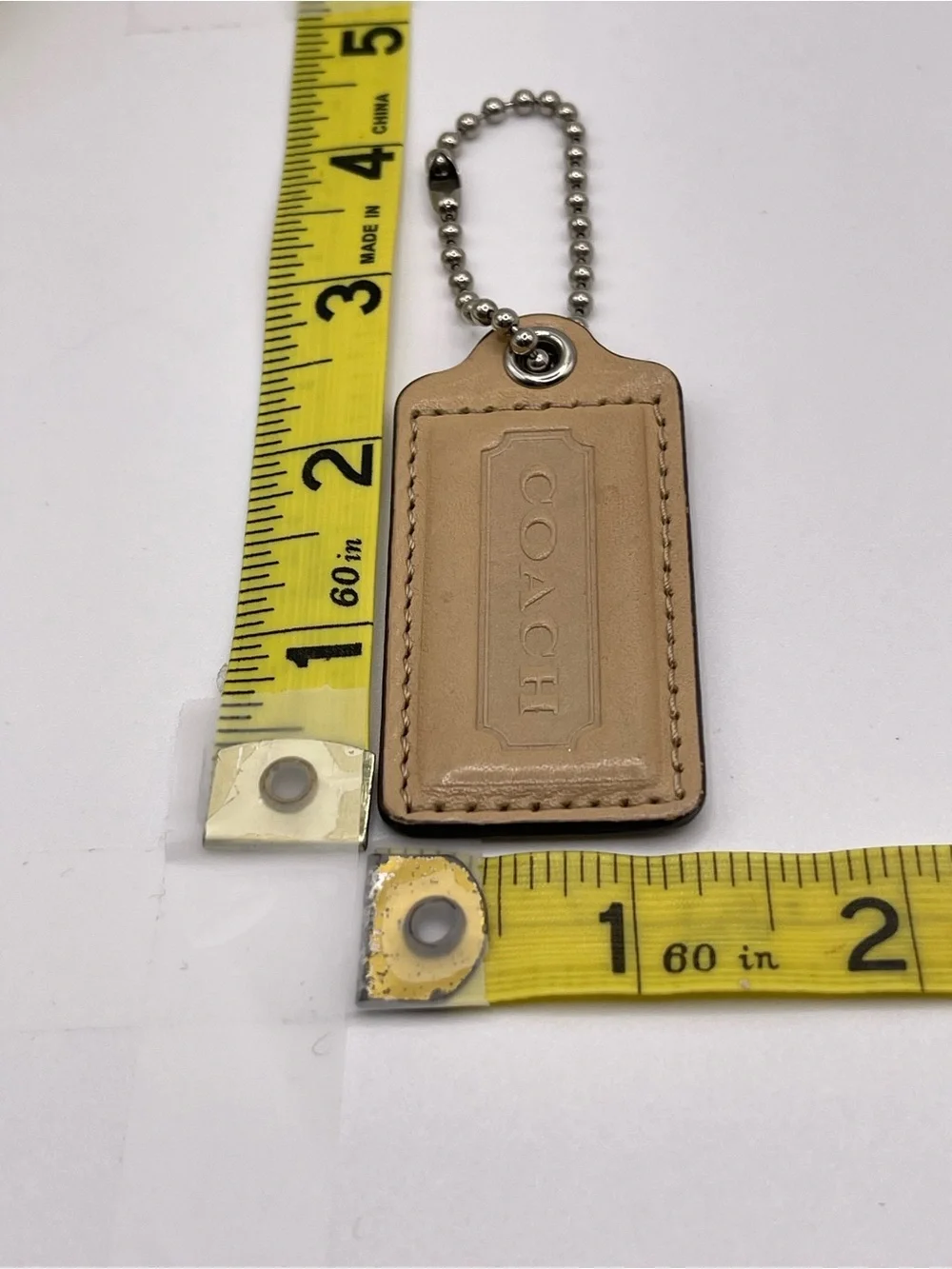 COACH Leather Hang Tag - Beige